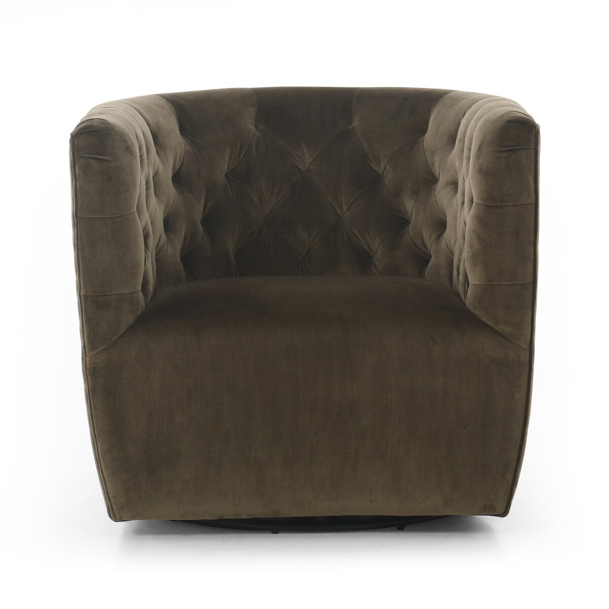 Hanover Olive Green Velvet Swivel Chair