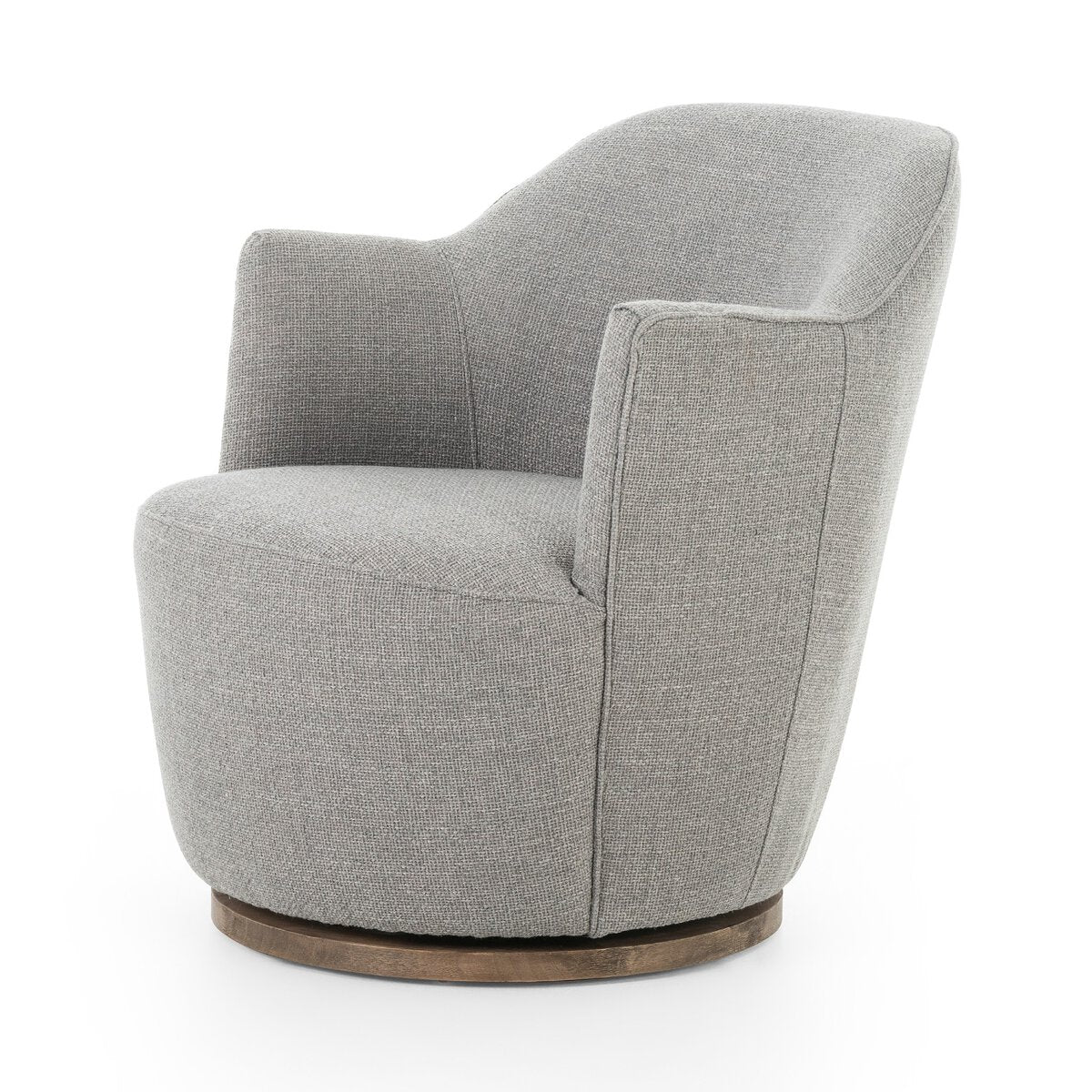 Aurora Performance Grey Linen Swivel Chair