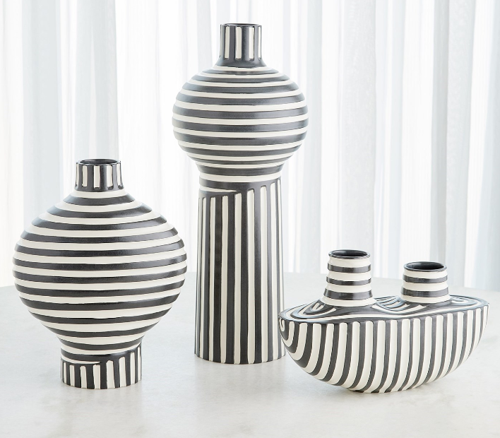 Colbert Vase - Black/White - Tall