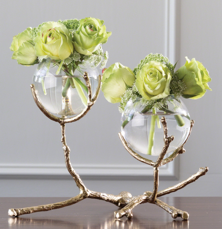Twig 2 Vase Holder - Brass