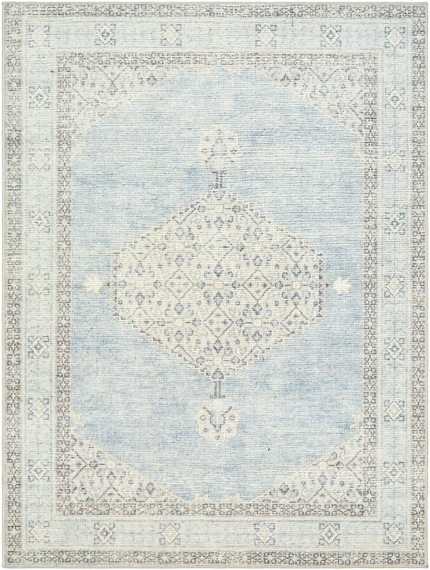 Lila Blue Machine Woven Rug