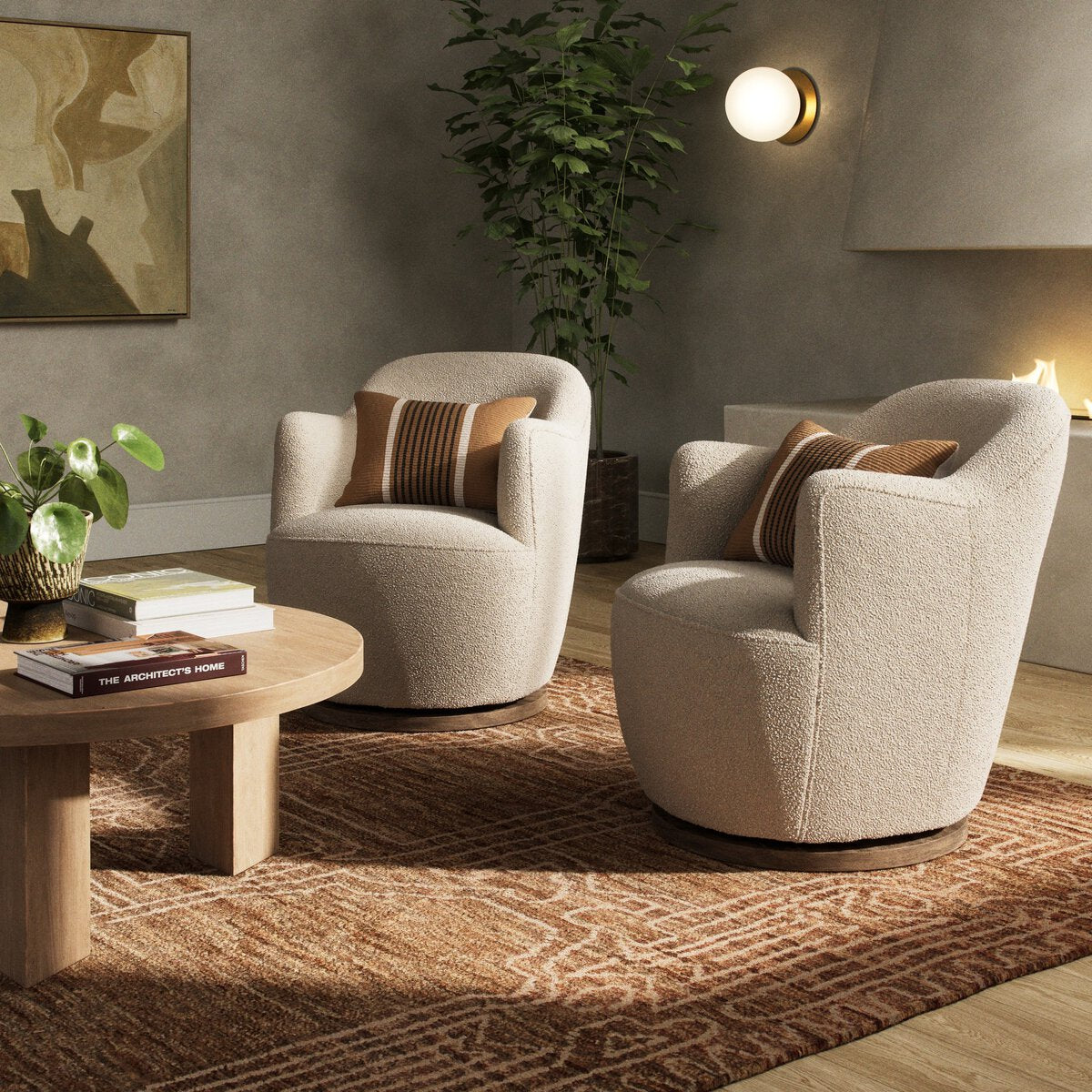 Aurora Ivory Swivel Chair
