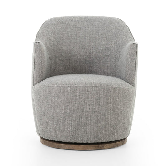 Aurora Performance Grey Linen Swivel Chair