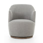Aurora Performance Grey Linen Swivel Chair