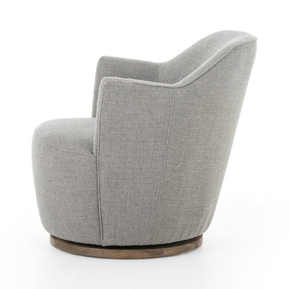 Aurora Performance Grey Linen Swivel Chair