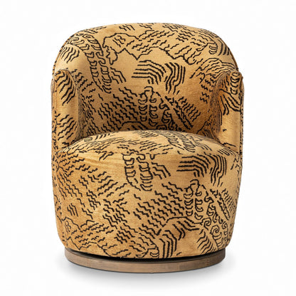 Aurora Gold Pattern Swivel Chair