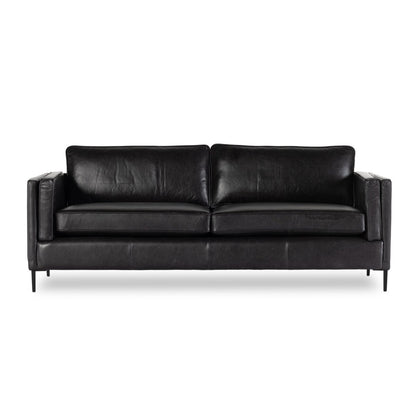 Emery Black Leather Sofa