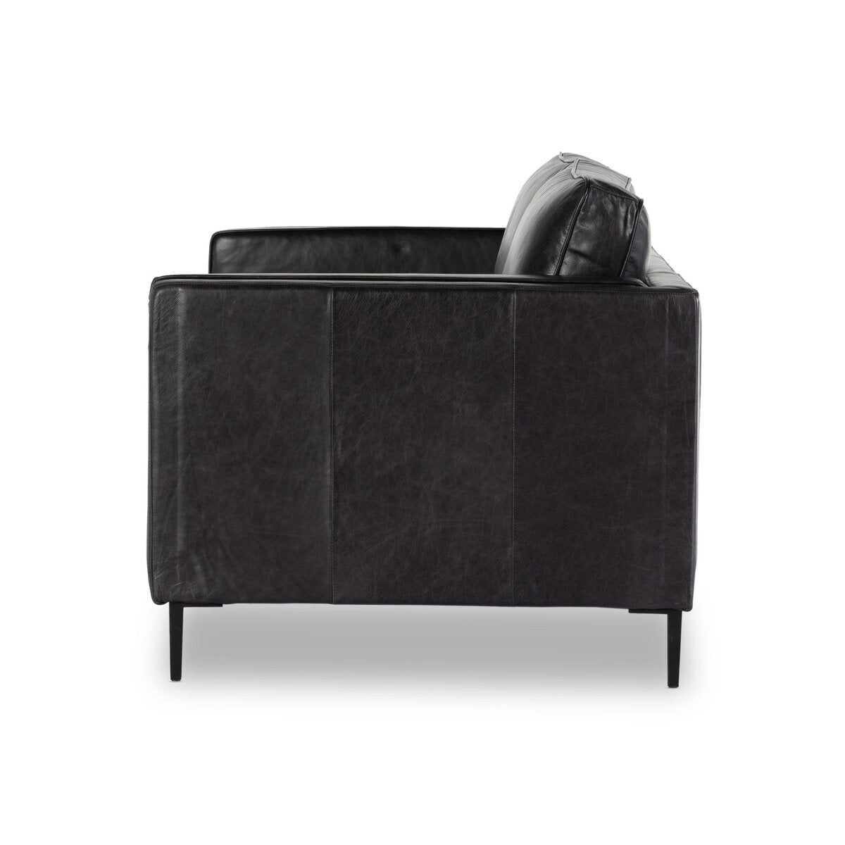 Emery Black Leather Sofa