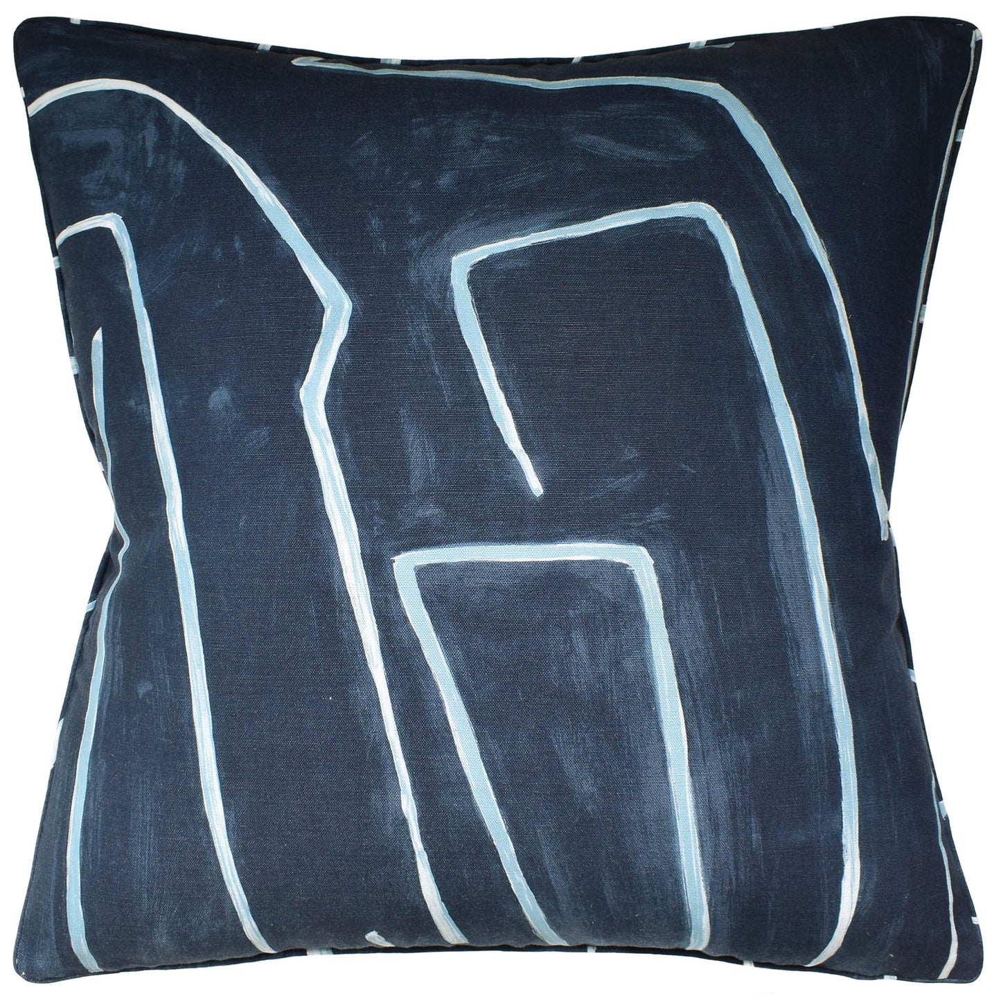 Graffito (Navy) Handmade Pillow