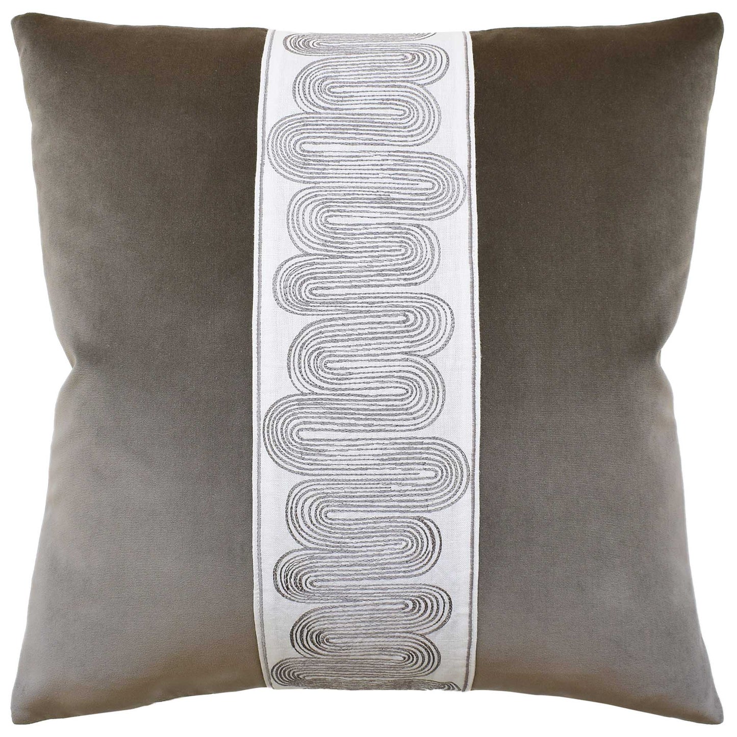 Giorgio Linen Ischia Tape (Platinum) Handmade Pillow