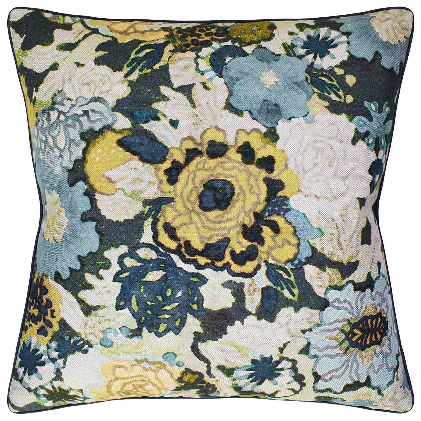 Arioso (Marine/Citron) Handmade Pillow