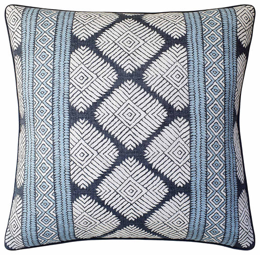 Austin (Black/Mineral Blue) Handmade Pillow