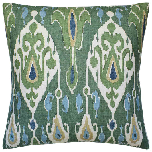 Ikat Bokhara (Emerald) Handmade Pillow