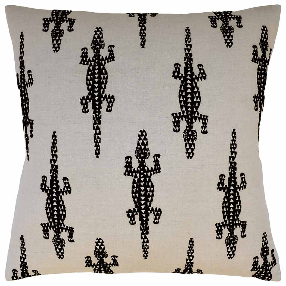 Baracoa Embroidery (Black) Handmade Pillow