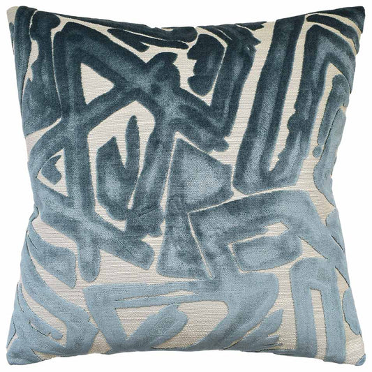 Depiction (Teal) Handmade Pillow