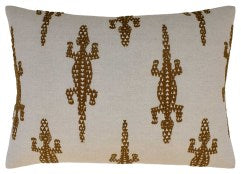 Baracoa Embroidery (Brown) Handmade Pillow