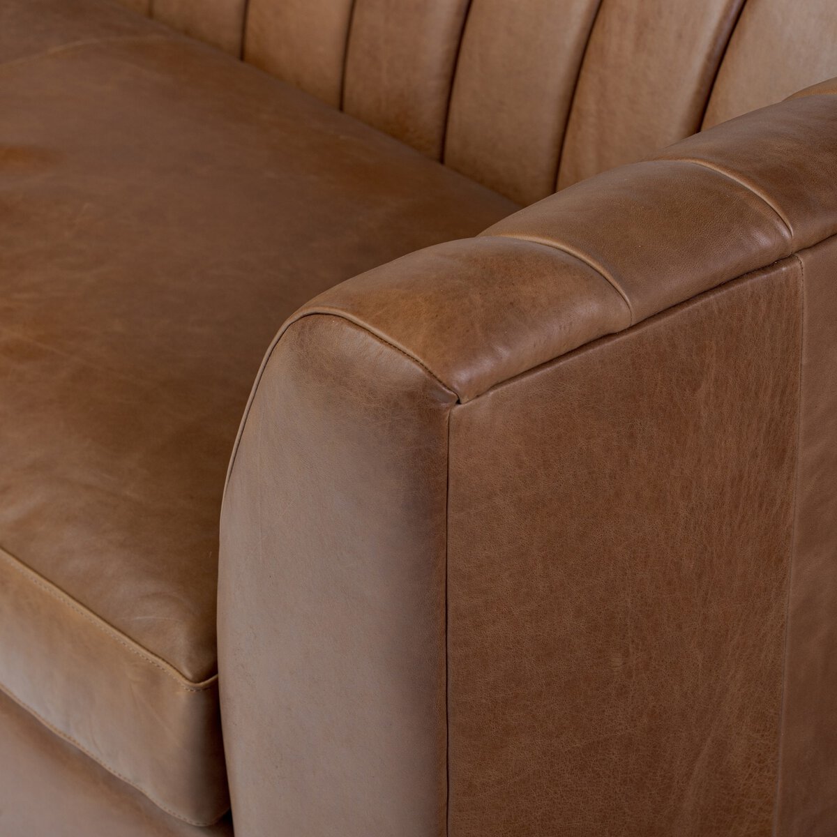 Alec Mahogany Leather Sofa