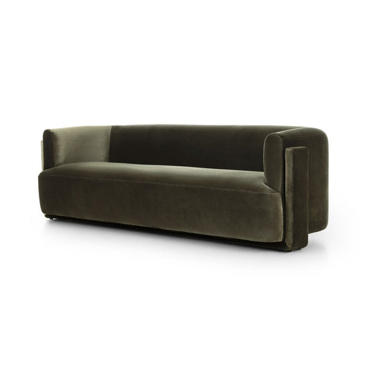 Hartly Performance Green Velvet Sofa