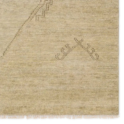 Jinsen Olive/Neutral Handmade Rug