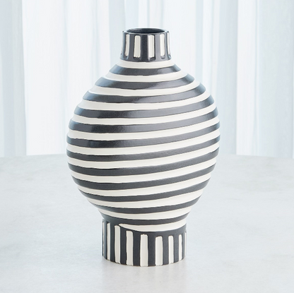 Colbert Vase - Black/White - Short