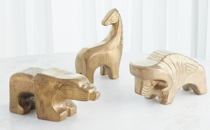 Les Animaux - Ours- Matte Antique Gold