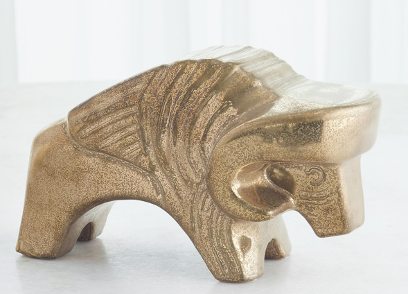 Les Animaux - Bison- Matte Antique Gold