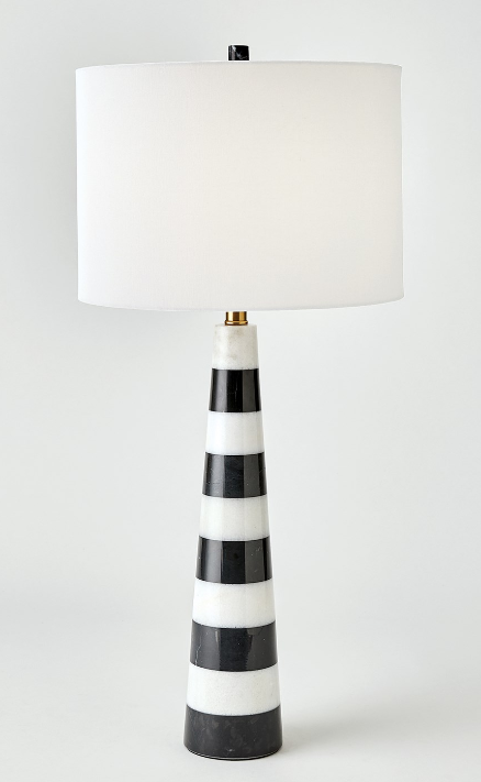 Pinnacle Marble Lamp - Black/White