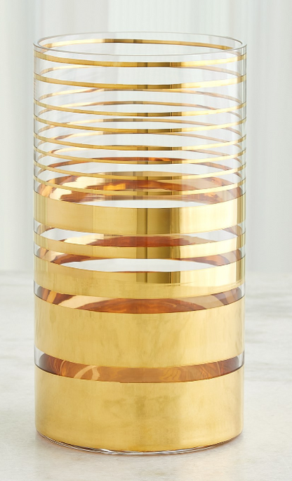 Shimmering Striped Vase/Hurricane