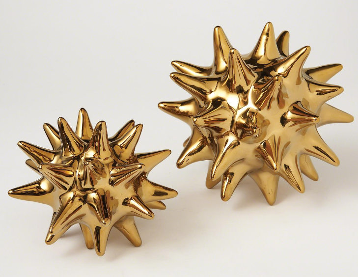 Bright Gold Urchin Sculpture