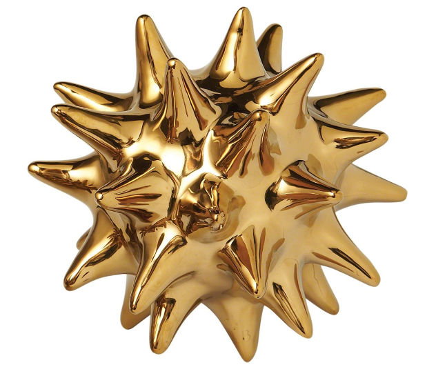 Bright Gold Urchin Sculpture