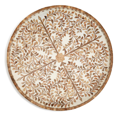 Jaipur Palace Natural/White Round Serving Tray (Copy)