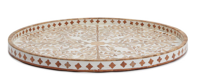 Jaipur Palace Natural/White Round Serving Tray (Copy)
