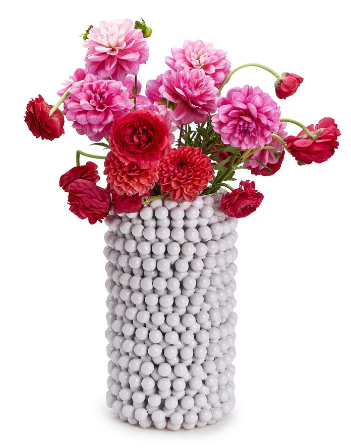 Pompom Decorative Cylinder Vase