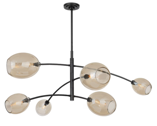 Artemis Chandelier - Alabaster Brass