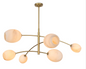 Artemis Chandelier - Alabaster Brass