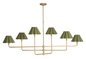 Polly Chandelier - Brass/Green