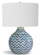 Chevron Bone Table Lamp - Teal