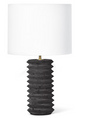 Noir Column Travertine Table Lamp