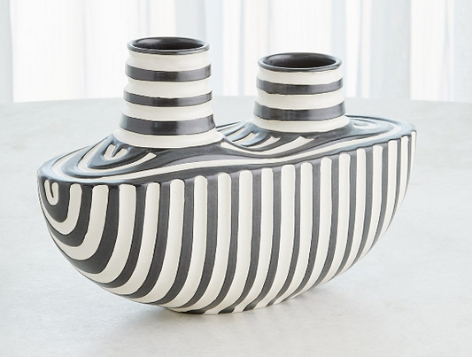 Colbert Vase - Black/White - Medium