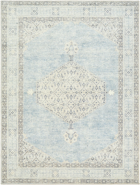 Lila Blue Machine Woven Rug
