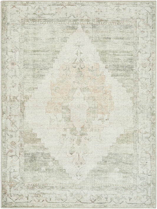 Luca Green Machine Woven Rug