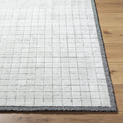 Carre Grey and Black Handmade Rug