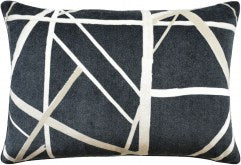 Channels Velvet (Onyx/Almond) Handmade Pillow