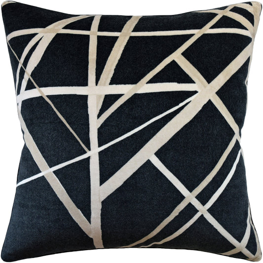 Channels Velvet (Onyx/Almond) Handmade Pillow