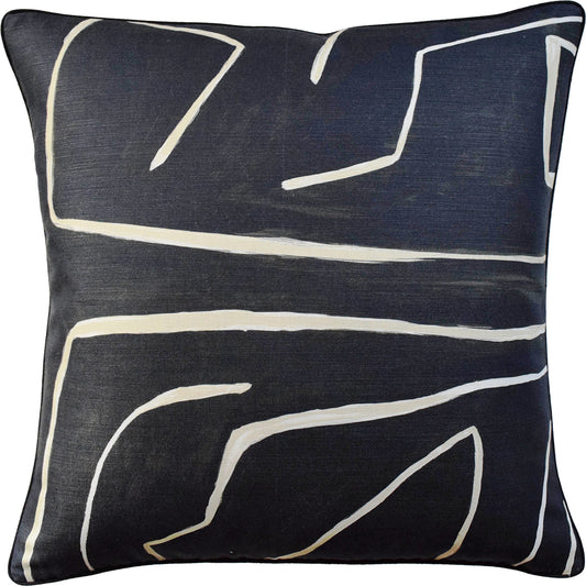 Graffito (Onyx / Beige) Handmade Pillow